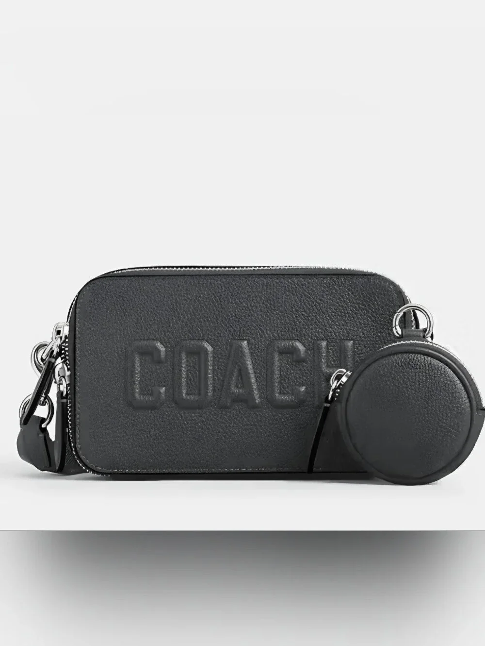 Coach Charter Slim Leather  Crossbody Bag And Hybrid Pouch With Embossed Logo